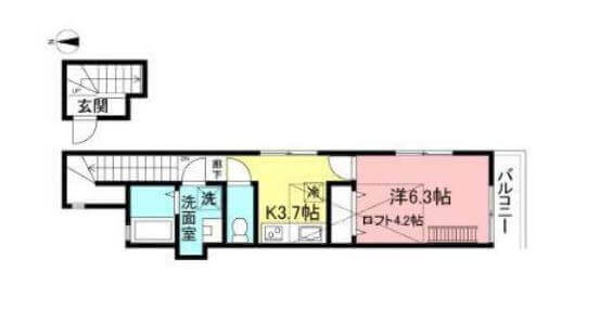 こちらは２０２号室、お家賃は9.4万円＋管理費5,000円、面積は40.49（ロフト階段込み）９月末から内覧開始予定（詳細はお問い合わせください）