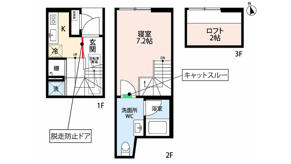 トクトクキャンペーン!!初期費用は敷金2ヶ月のみ！フリーレント１ヶ月♪ 成増駅徒歩5分　ねこ共生型デザイナーズ賃貸★feel CnB7★